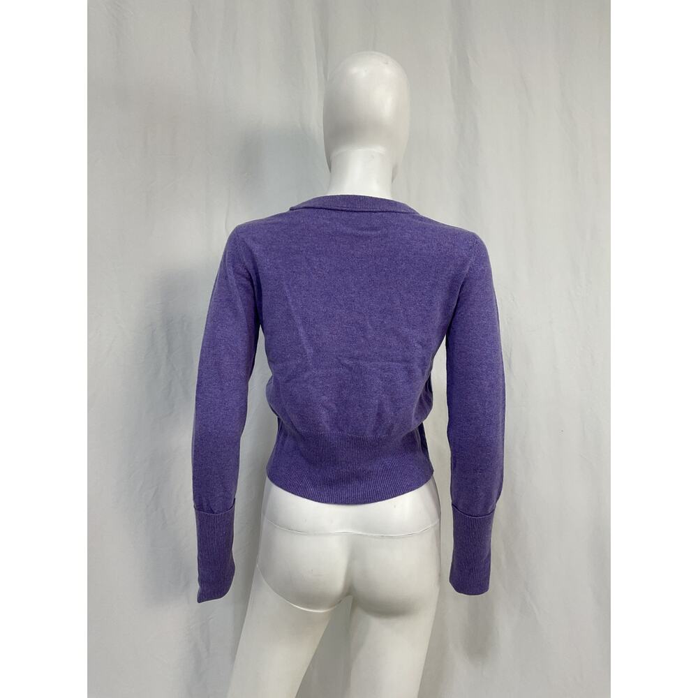Autumn Cashmere Luxurious Hyacinth Cropped Crewneck Sweater Size S - Picture 3 of 4
